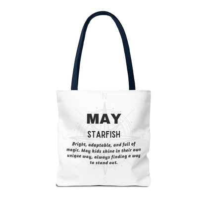 Kids Colorful May Starfish Birth Month Tote Bag
