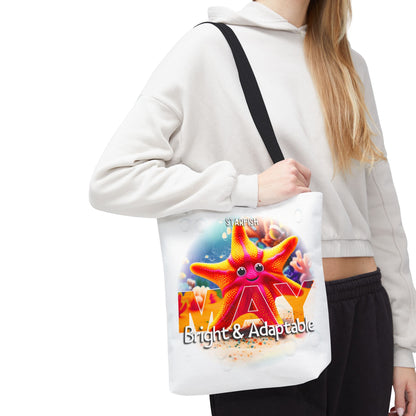 Kids Colorful May Starfish Birth Month Tote Bag