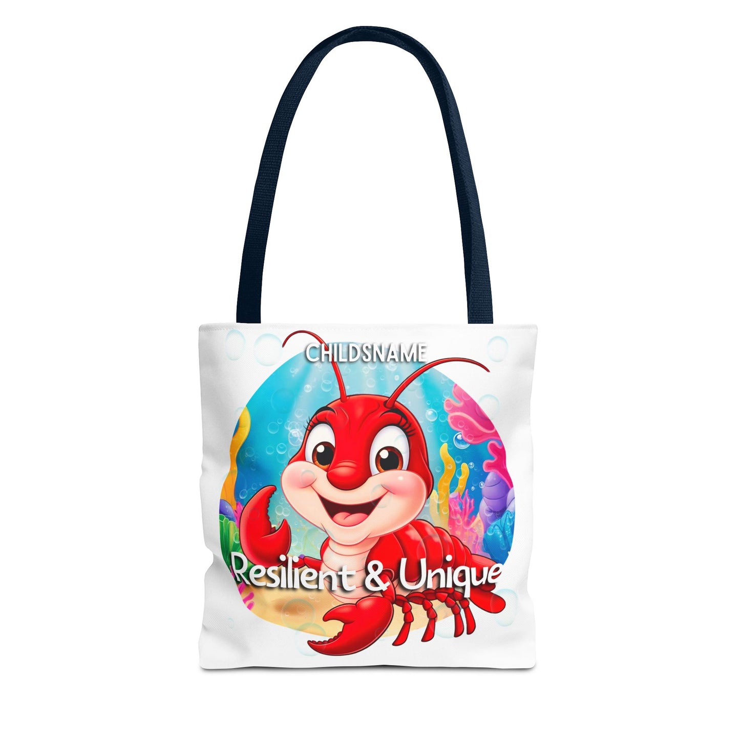 Personalized Kids Lobster Beach Tote Bag – Resilient & Unique – Custom Sea Life Bag with Name