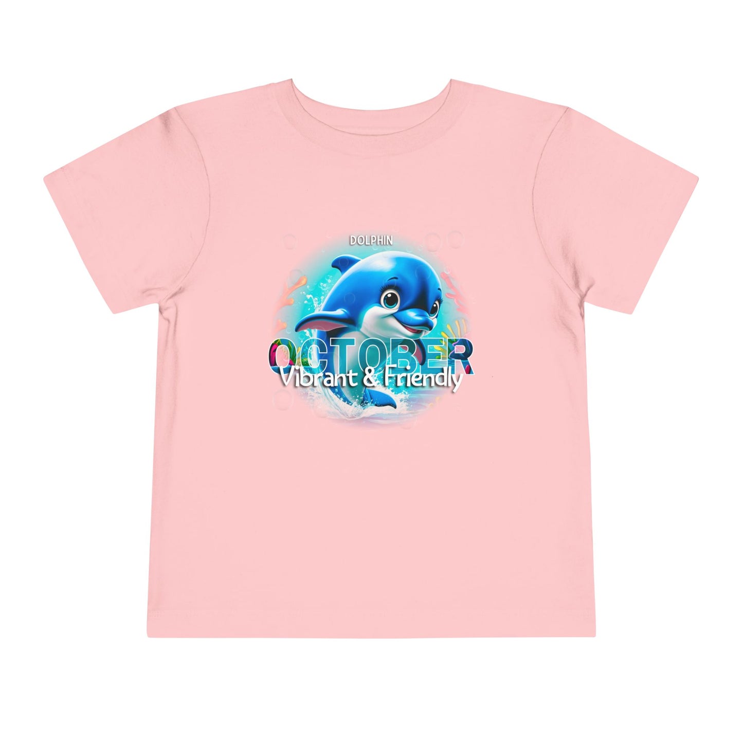 October Dolphin Toddler Tee Kids Birth Month Ocean Tshirt