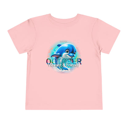 October Dolphin Toddler Tee Kids Birth Month Ocean Tshirt