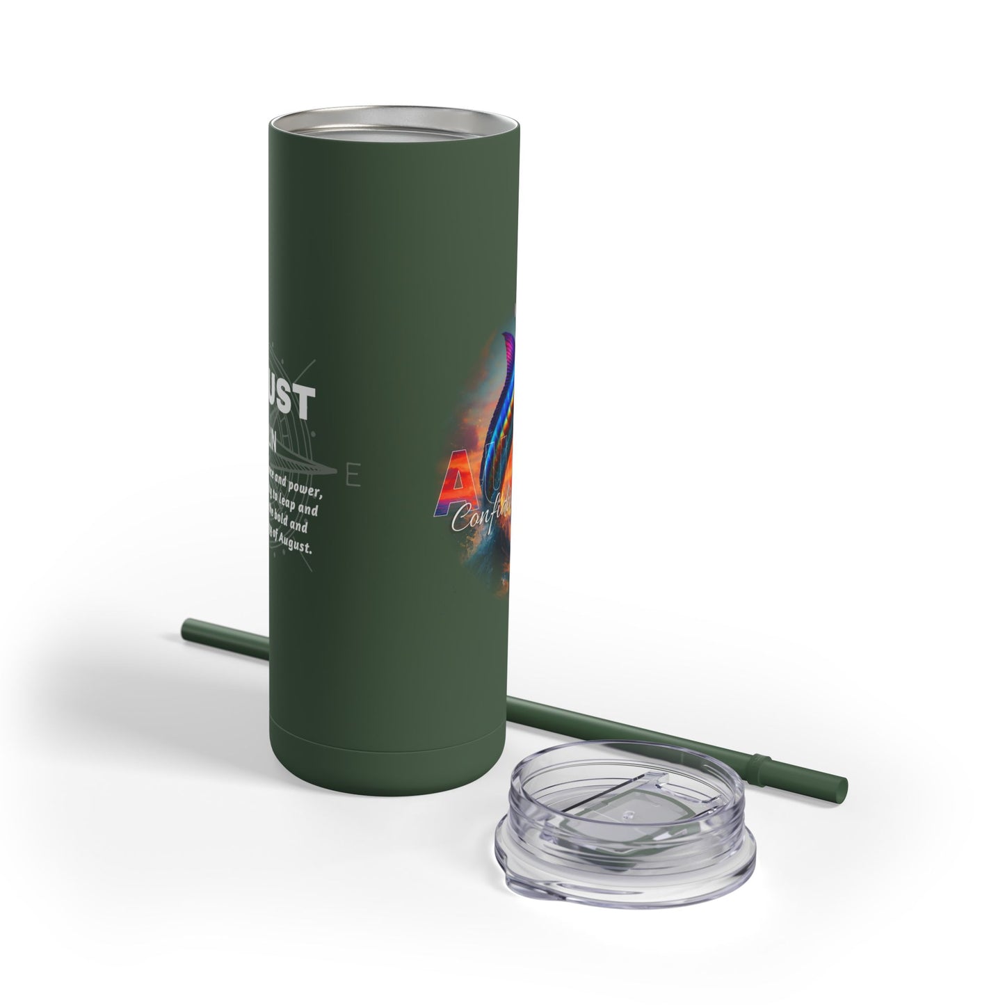 August Birth Month Marlin 20oz Skinny Matte Tumbler – Sleek, Strong & Adventurous Stainless Steel Travel Cup
