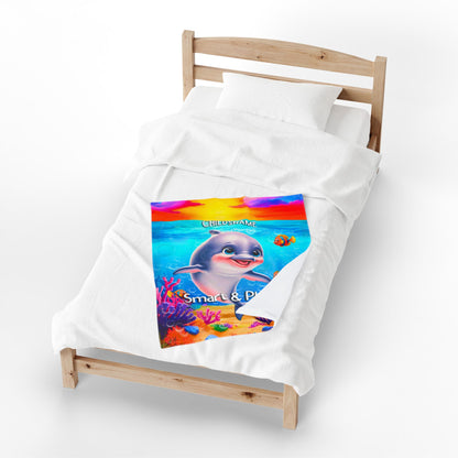 Personalized Kids Shark Plush Blanket Smart & Playful