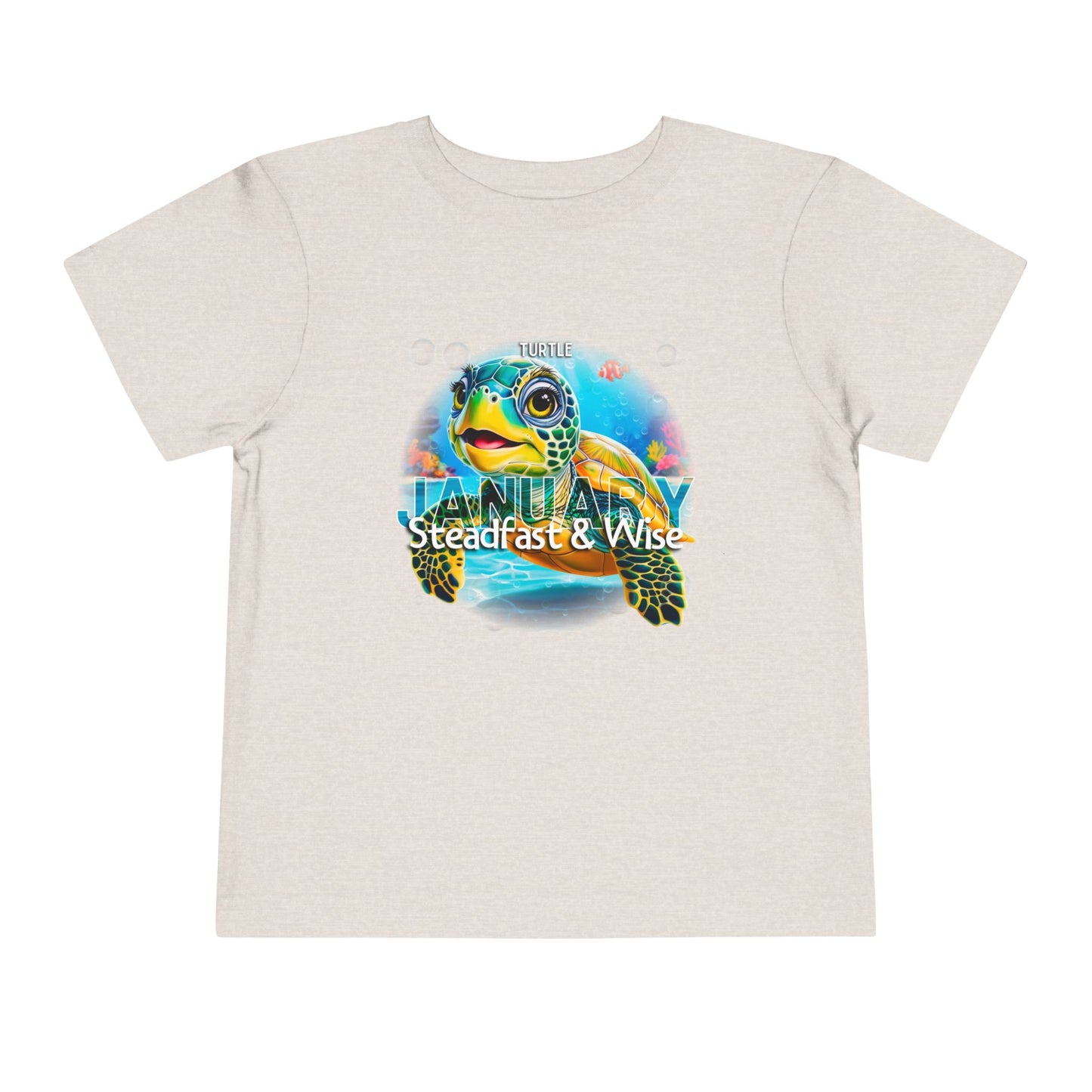 January Turtle Toddler TShirt Kids Birth Month Sea Life Tee