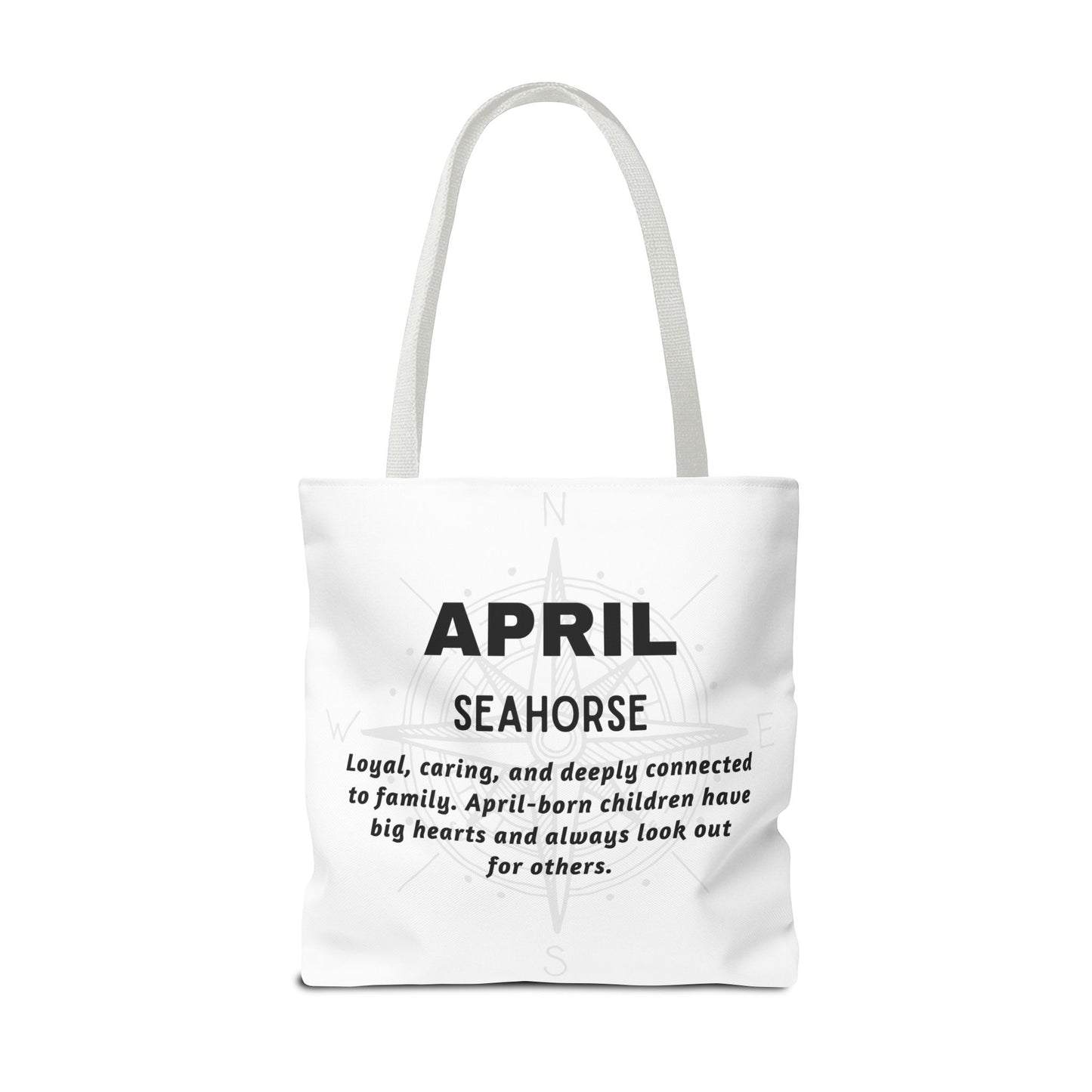 Kids Colorful April Seahorse Birth Month Tote Bag
