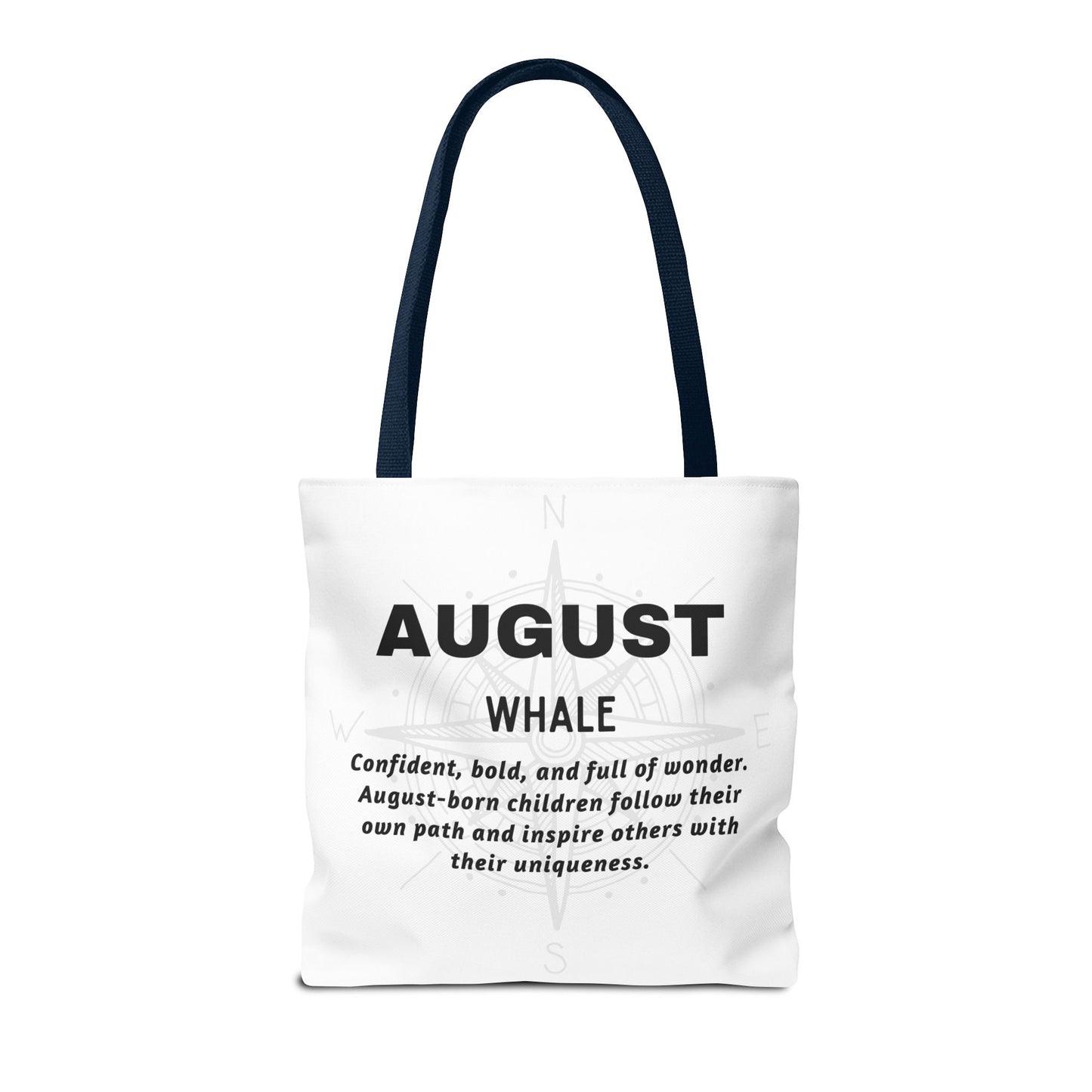 Kids Colorful August Whale Birth Month Tote Bag