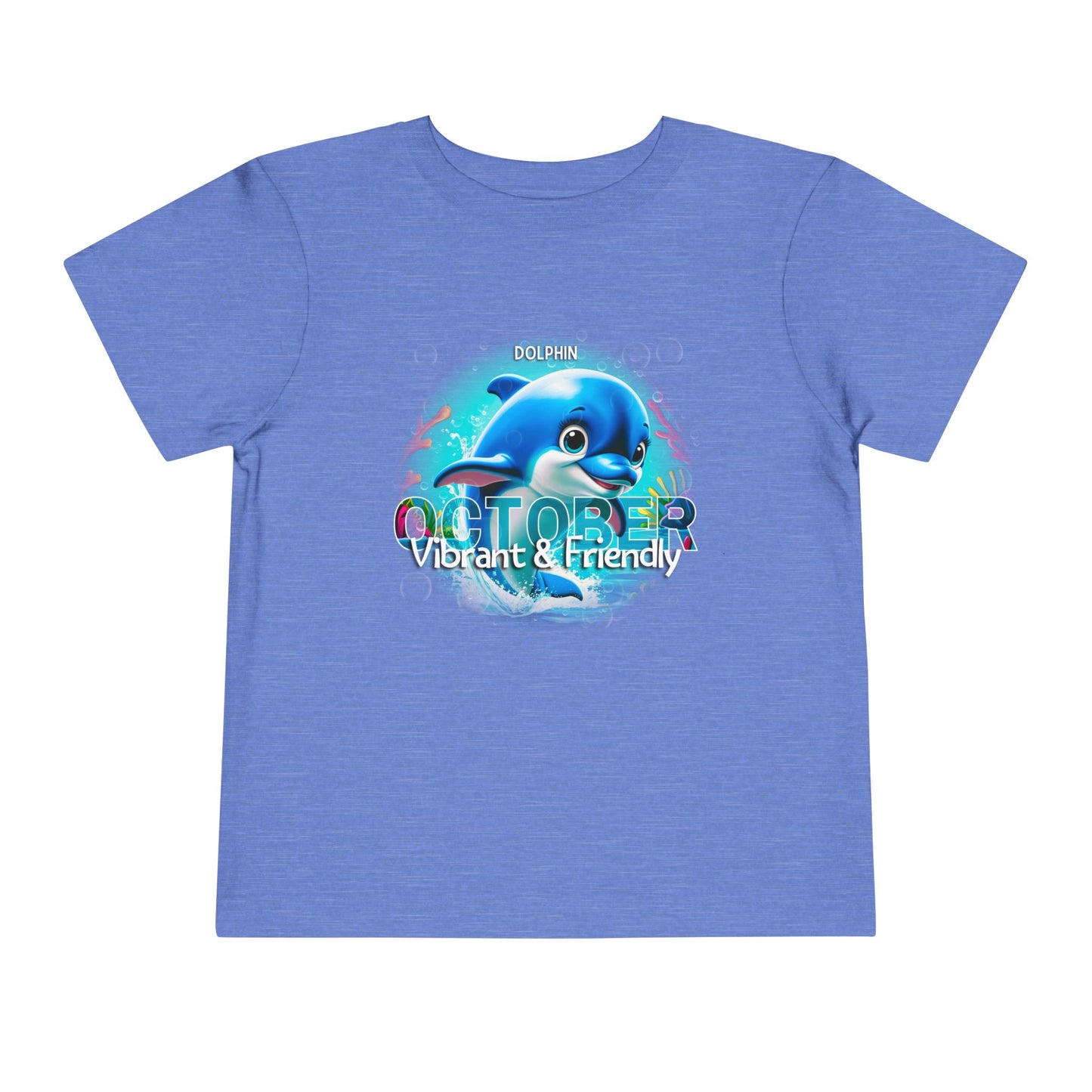 October Dolphin Toddler Tee Kids Birth Month Ocean Tshirt