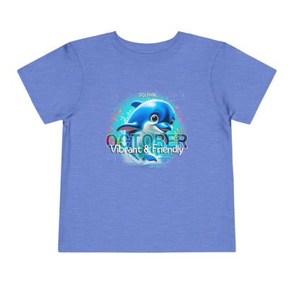October Dolphin Toddler Tee Kids Birth Month Ocean Tshirt