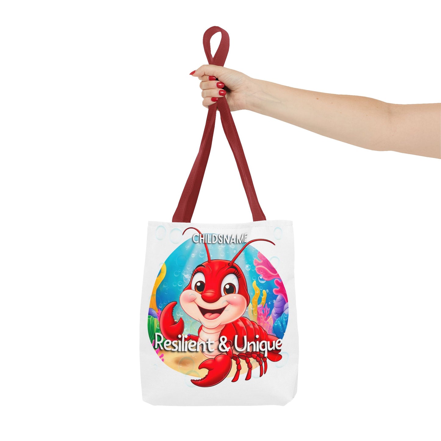 Personalized Kids Lobster Beach Tote Bag – Resilient & Unique – Custom Sea Life Bag with Name