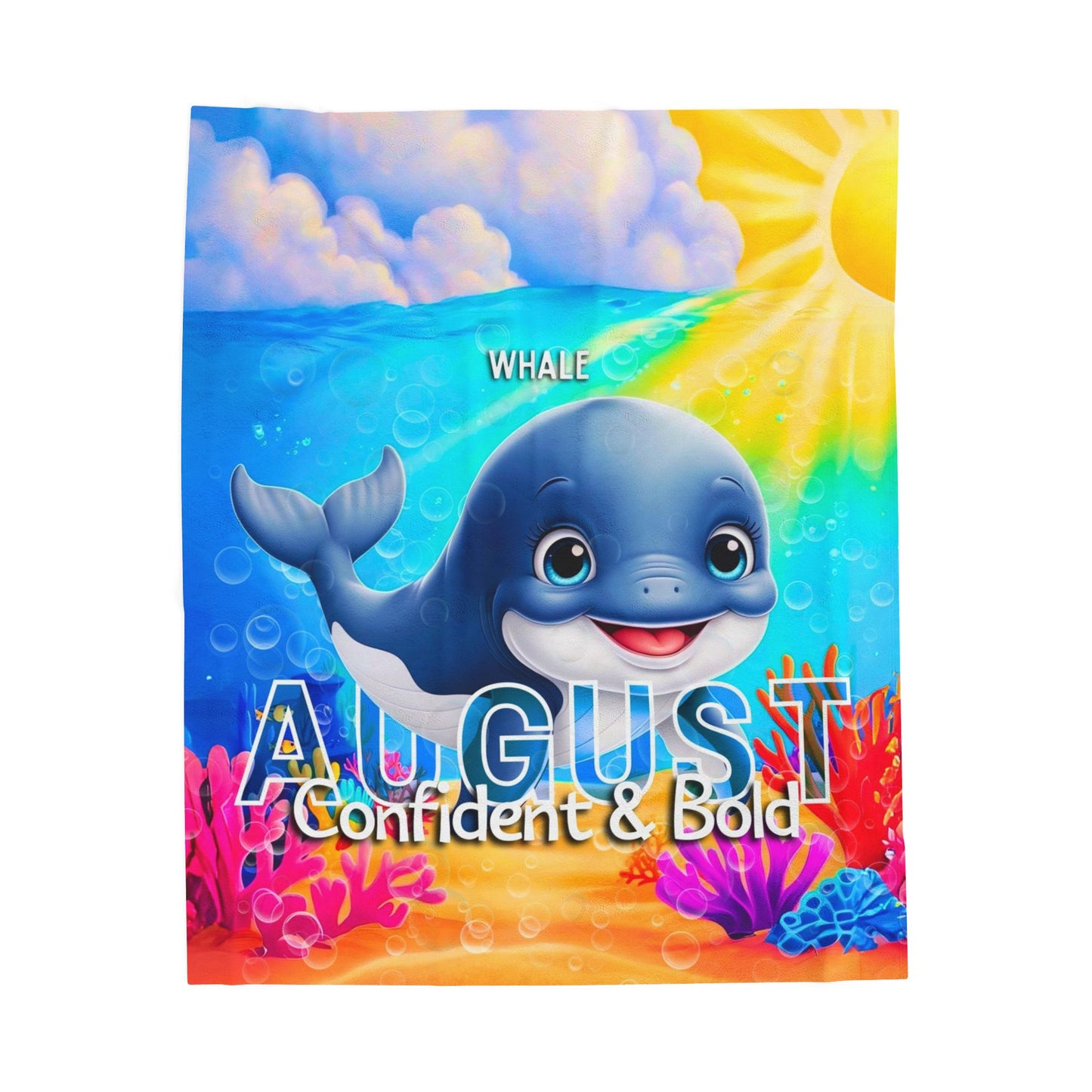 August Whale Kids Blanket – Cozy & Colorful Whale Blanket for Children