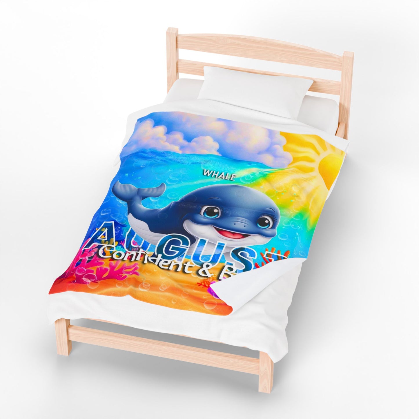 August Whale Kids Blanket – Cozy & Colorful Whale Blanket for Children