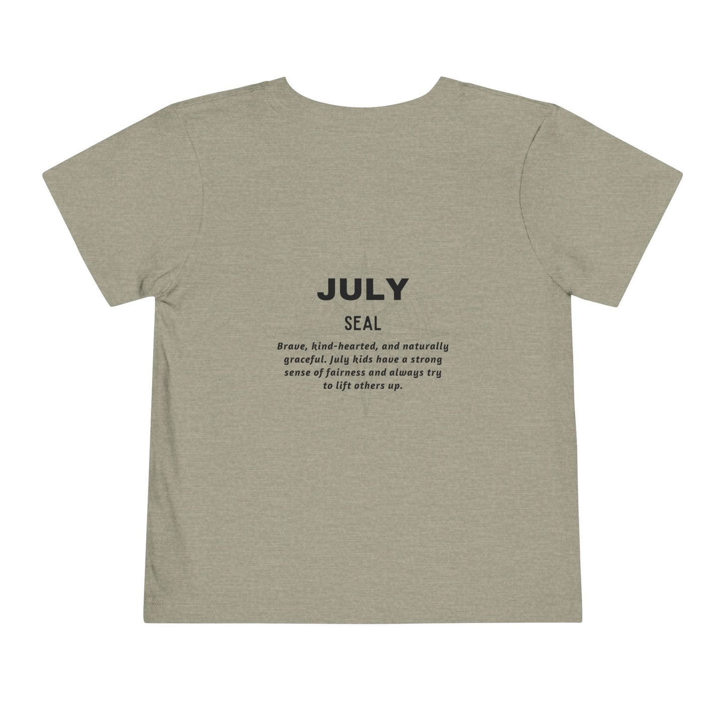 July Seal Toddler TShirt Kids Birth Month Ocean Animal Tee