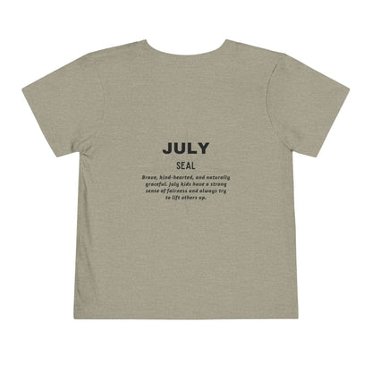 July Seal Toddler TShirt Kids Birth Month Ocean Animal Tee
