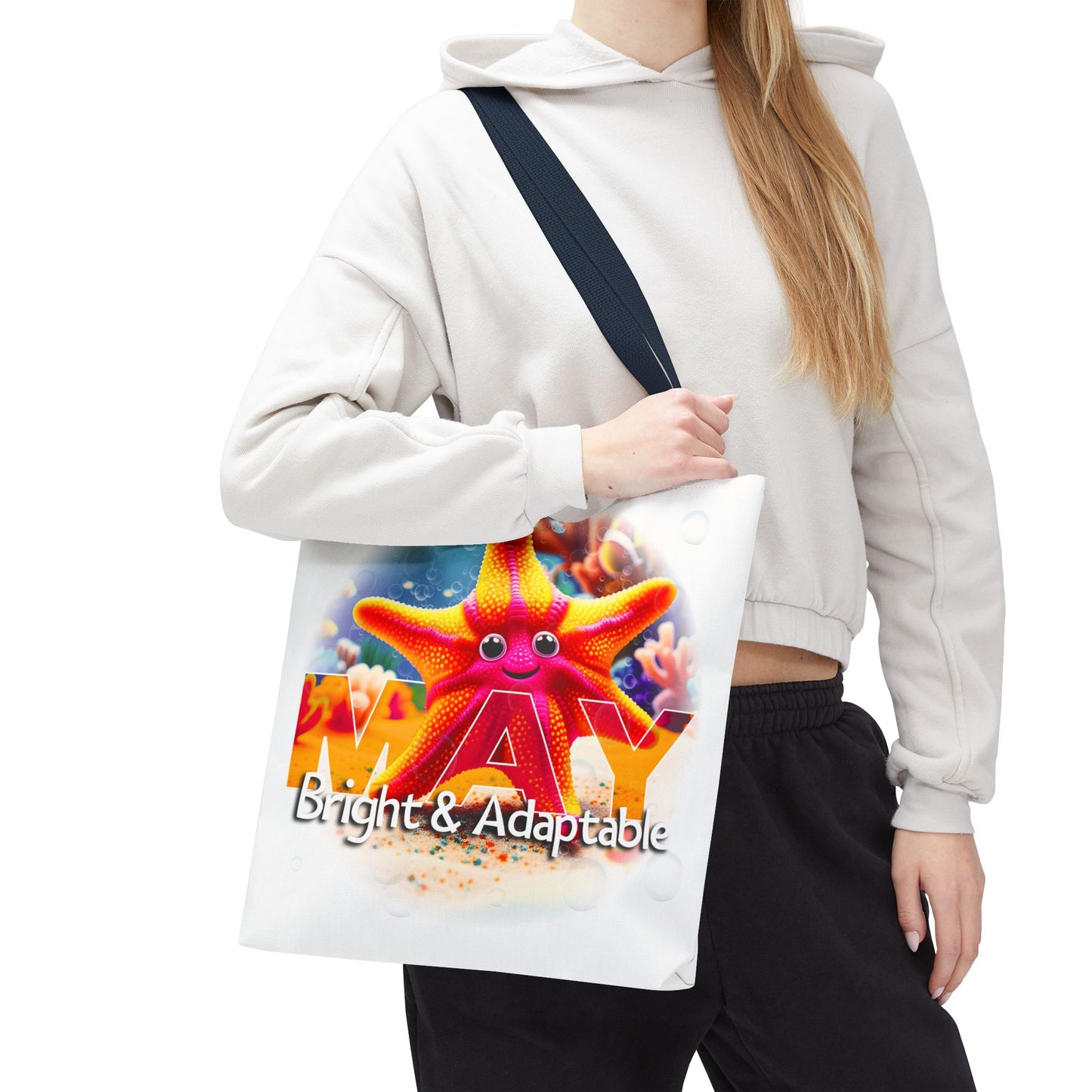 Kids Colorful May Starfish Birth Month Tote Bag