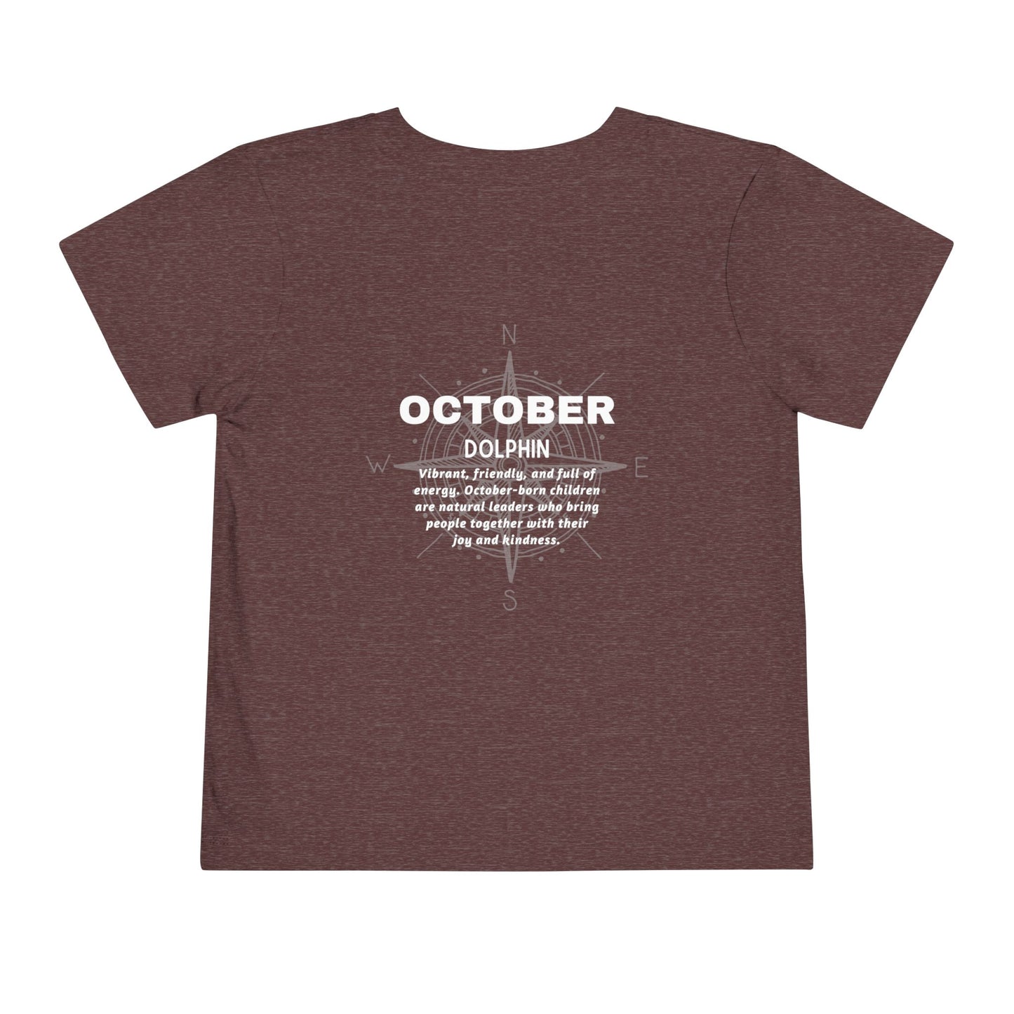 October Dolphin Toddler Tee Kids Birth Month Ocean Tshirt