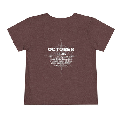 October Dolphin Toddler Tee Kids Birth Month Ocean Tshirt