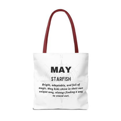 Kids Colorful May Starfish Birth Month Tote Bag
