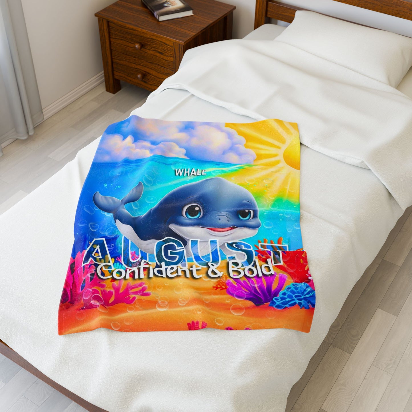 August Whale Kids Blanket – Cozy & Colorful Whale Blanket for Children