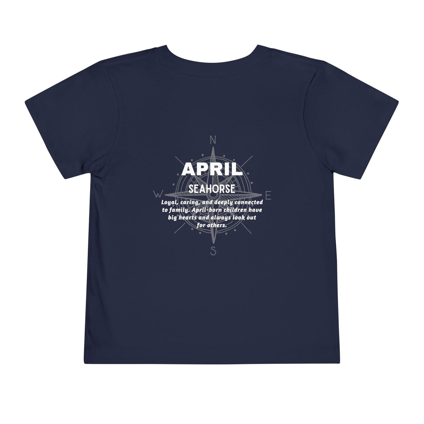 April Seahorse Toddler TShirt Kids Birth Month Ocean Tee