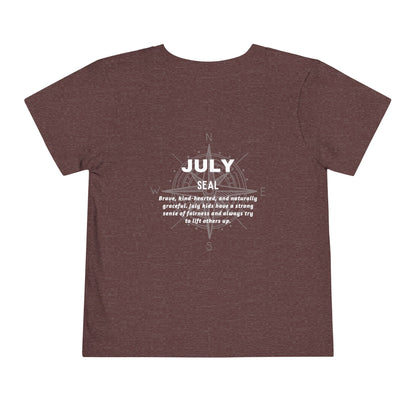 July Seal Toddler TShirt Kids Birth Month Ocean Animal Tee