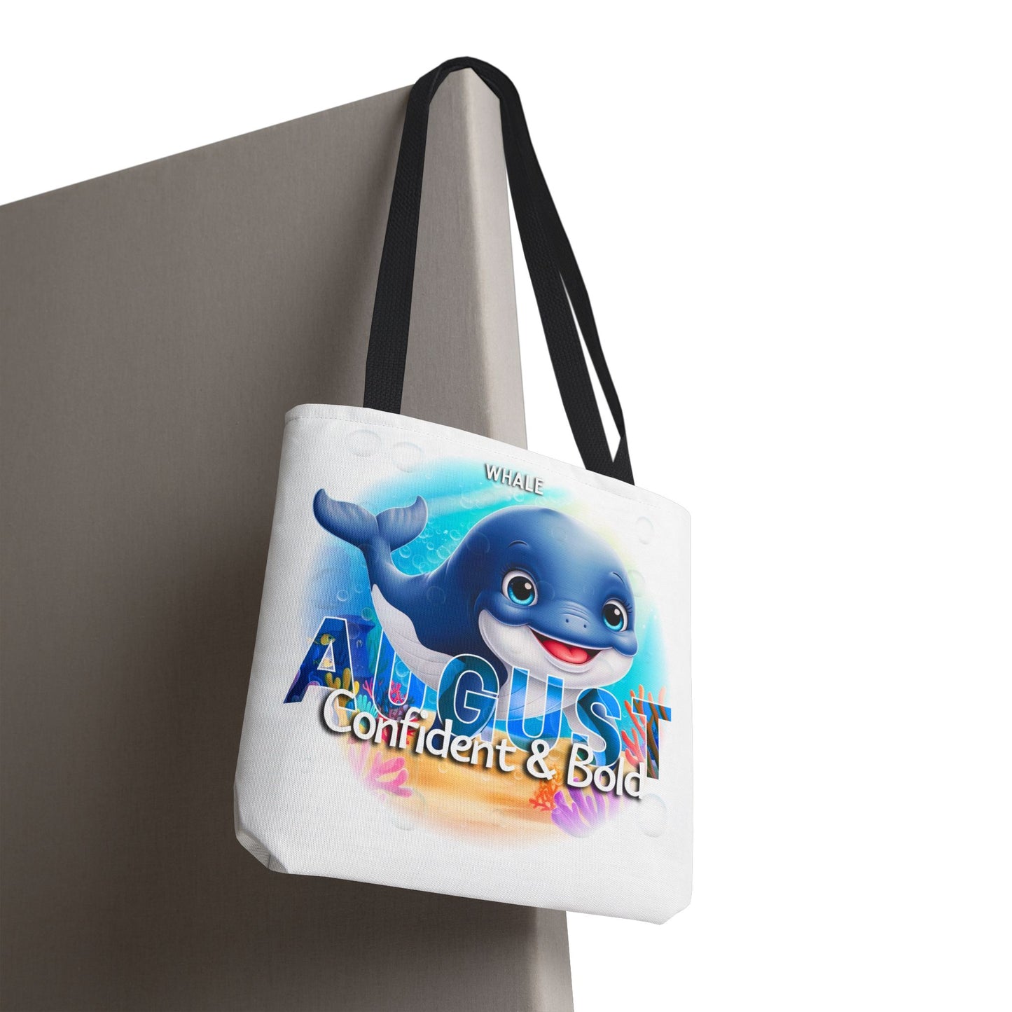 Kids Colorful August Whale Birth Month Tote Bag