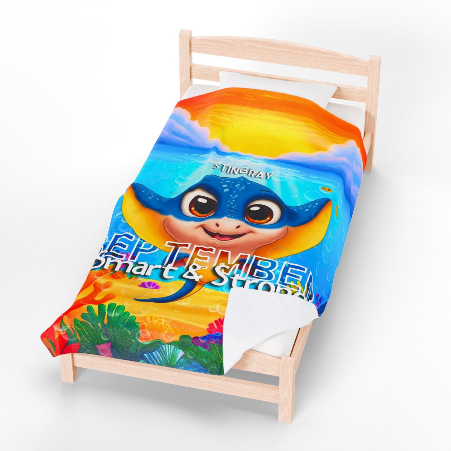 September Stingray Kids Blanket – Soft & Vibrant Stingray Blanket for Children