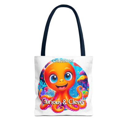 Personalized Kids Octopus Beach Tote Bag Curious & Clever