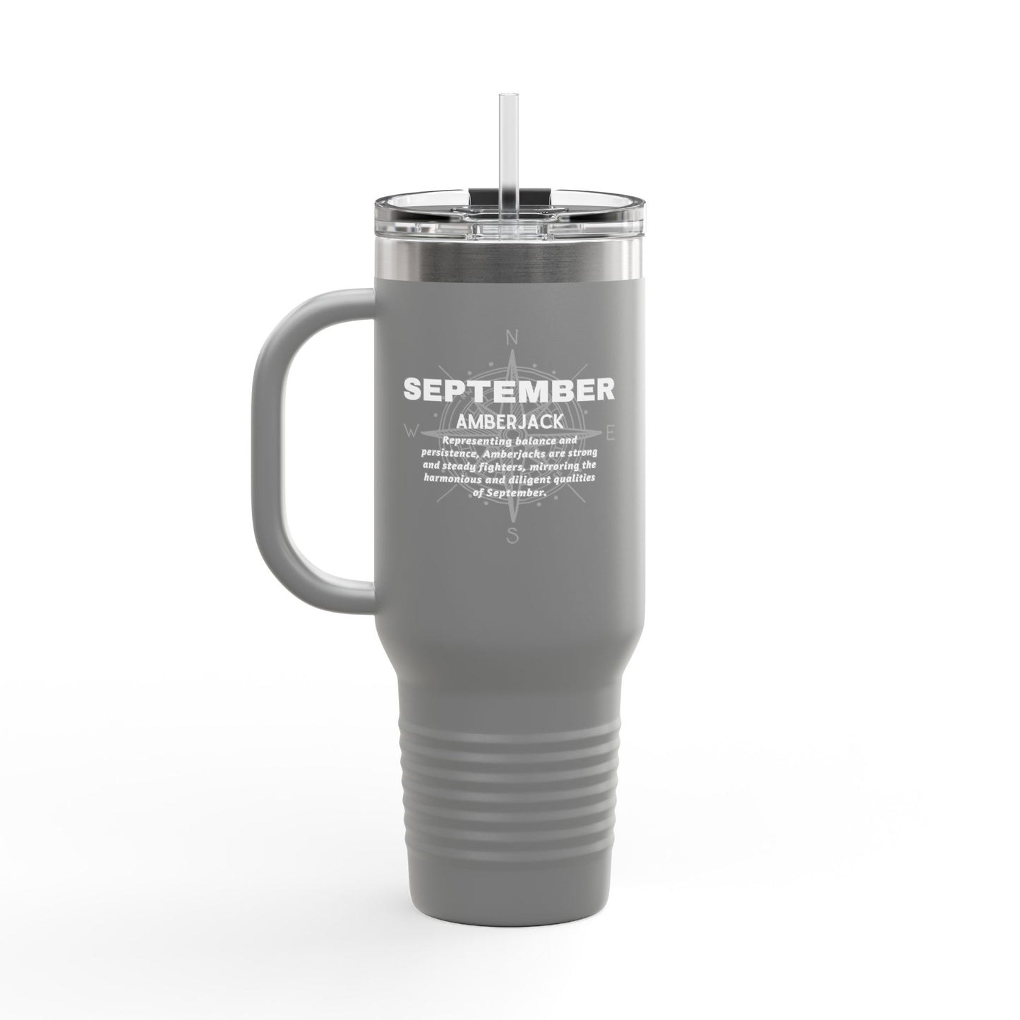 September Amberjack Birth Month 40oz Travel Mug with Handle