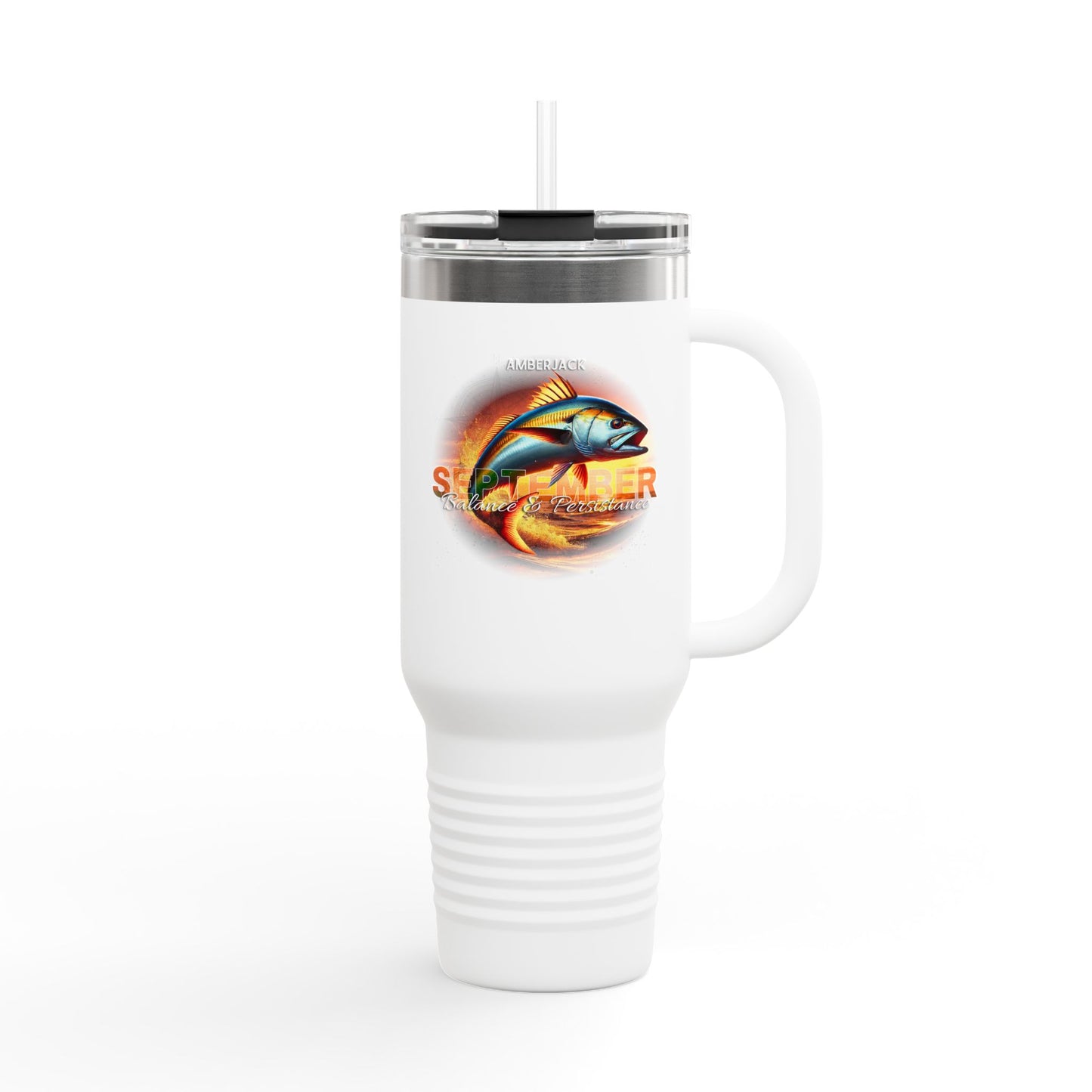 September Amberjack Birth Month 40oz Travel Mug with Handle