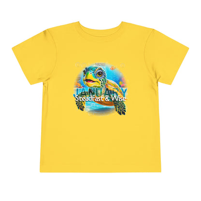 January Turtle Toddler TShirt Kids Birth Month Sea Life Tee