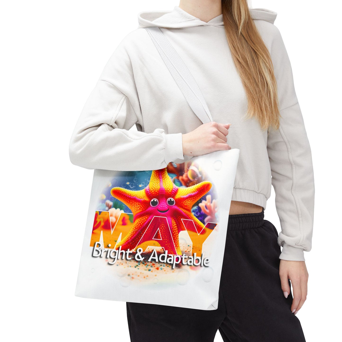 Kids Colorful May Starfish Birth Month Tote Bag