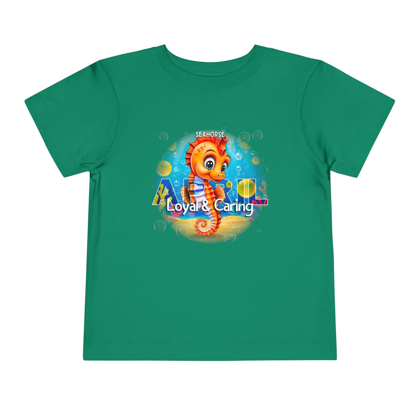 April Seahorse Toddler TShirt Kids Birth Month Ocean Tee