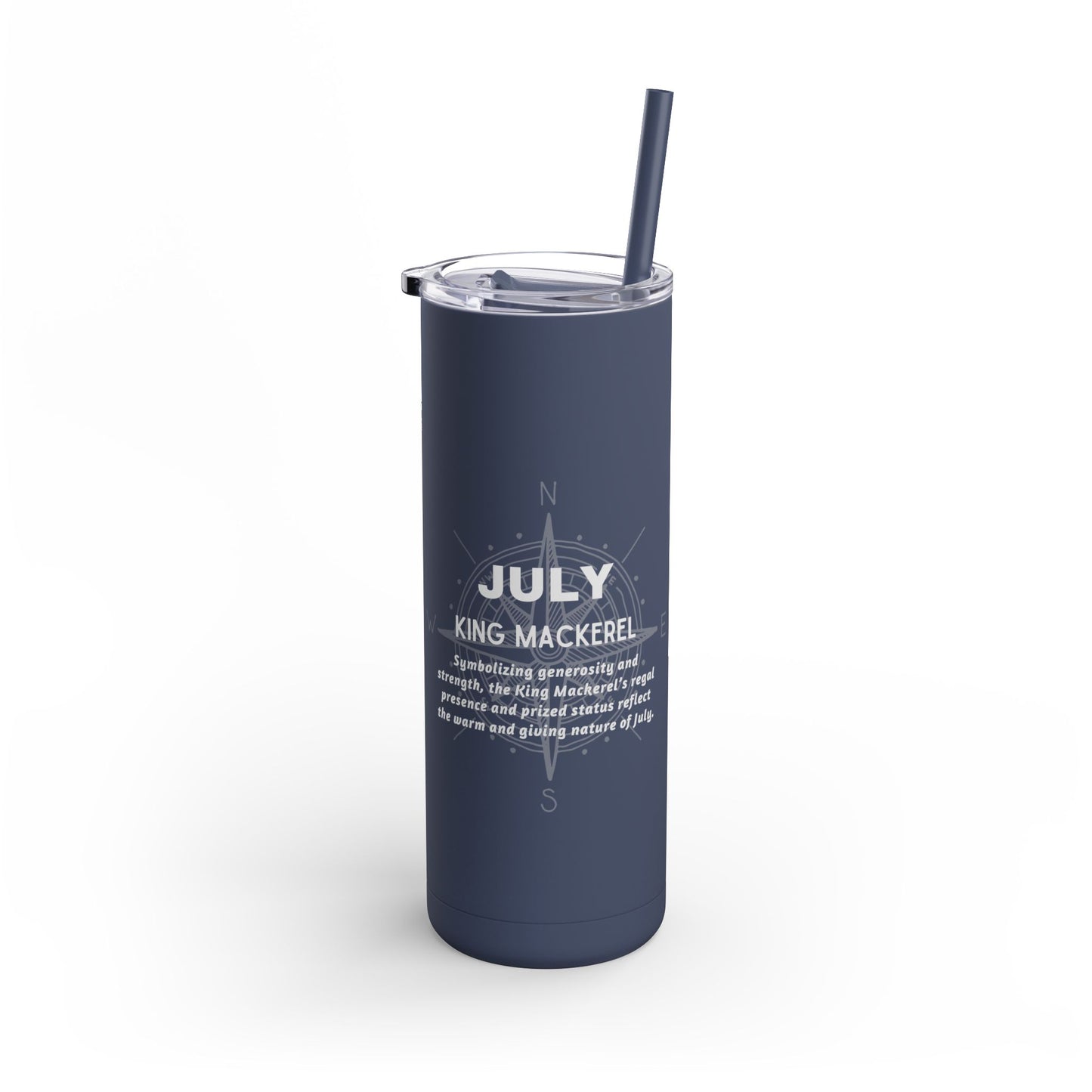 July King Mackerel 20oz Skinny Matte Birth Month Travel Tumbler