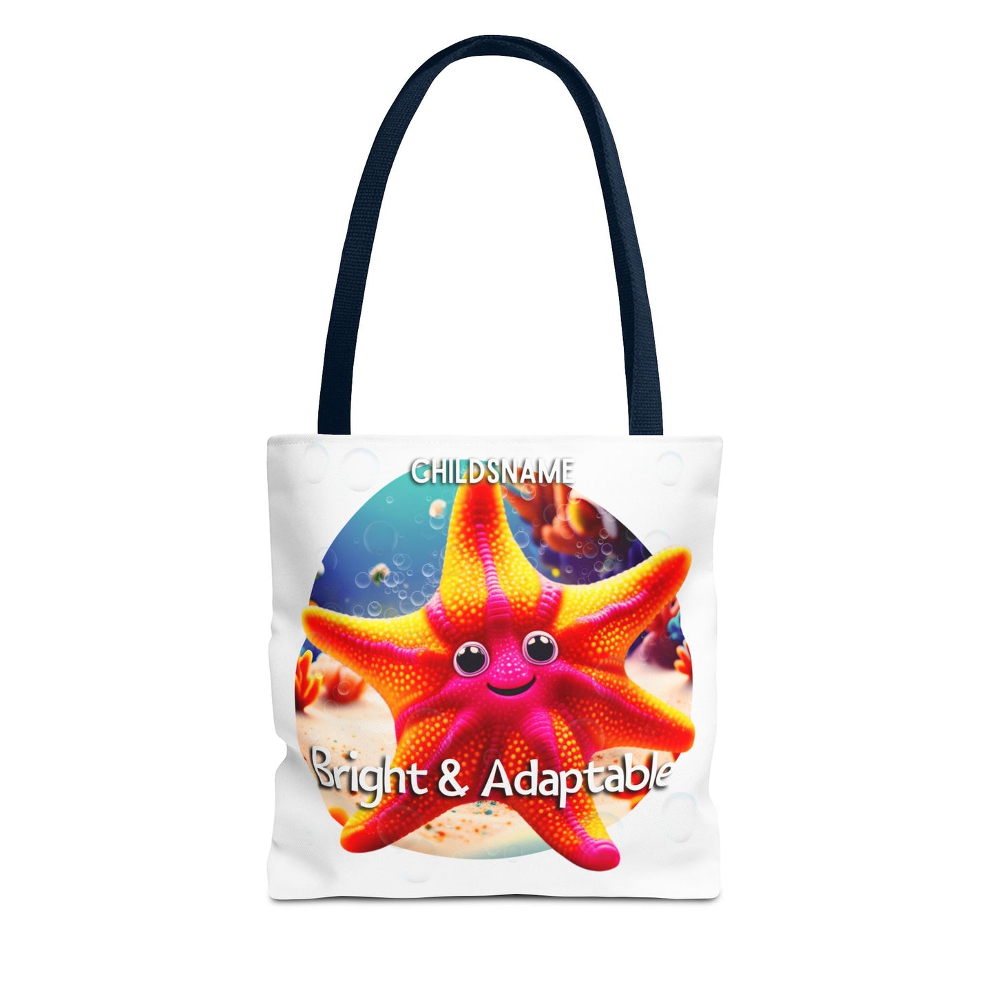 Personalized Kids Starfish Beach Tote Bag – Bright & Adaptable – Custom Sea Life Bag with Name