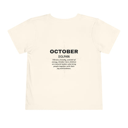 October Dolphin Toddler Tee Kids Birth Month Ocean Tshirt