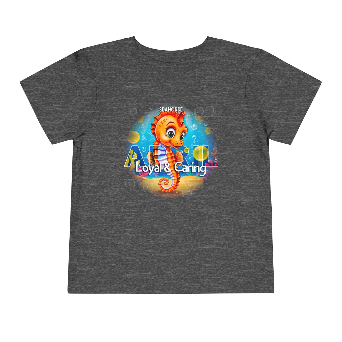April Seahorse Toddler TShirt Kids Birth Month Ocean Tee