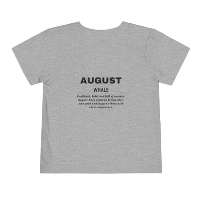 August Whale Toddler TShirt Kids Birth Month Sea Life Tee