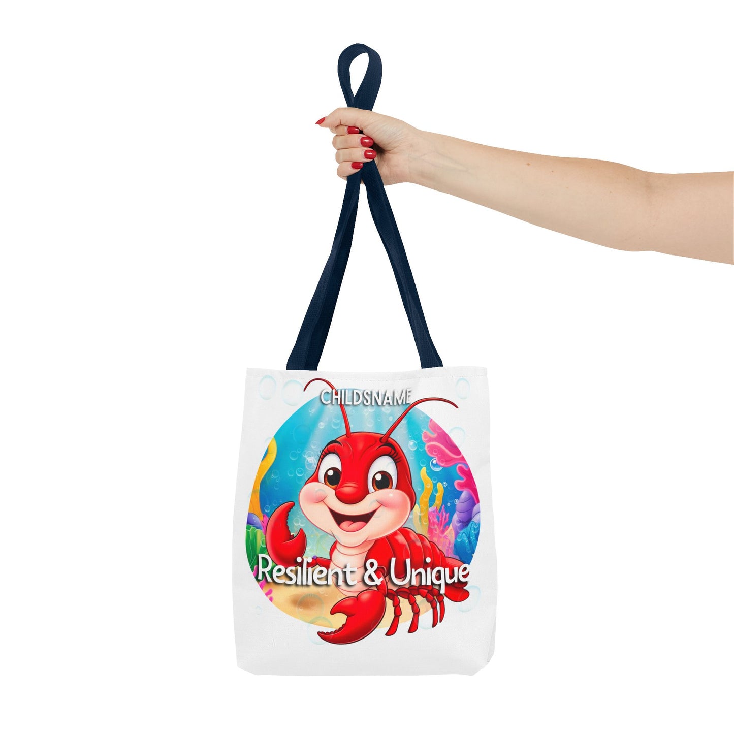 Personalized Kids Lobster Beach Tote Bag – Resilient & Unique – Custom Sea Life Bag with Name