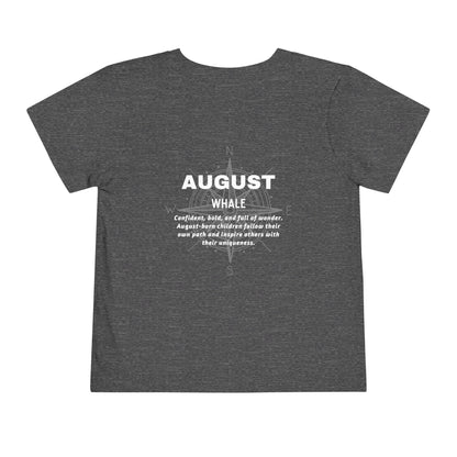 August Whale Toddler TShirt Kids Birth Month Sea Life Tee