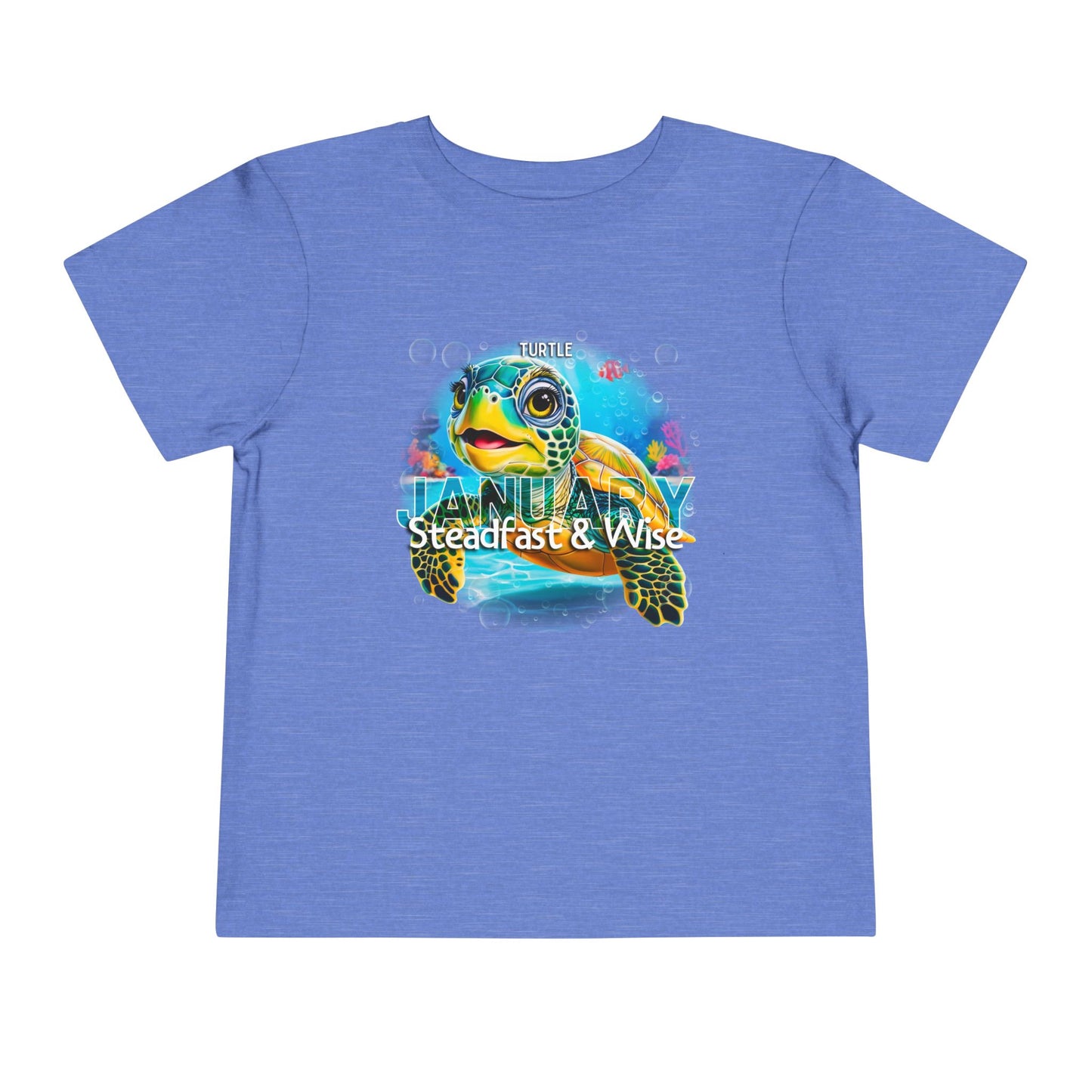 January Turtle Toddler TShirt Kids Birth Month Sea Life Tee