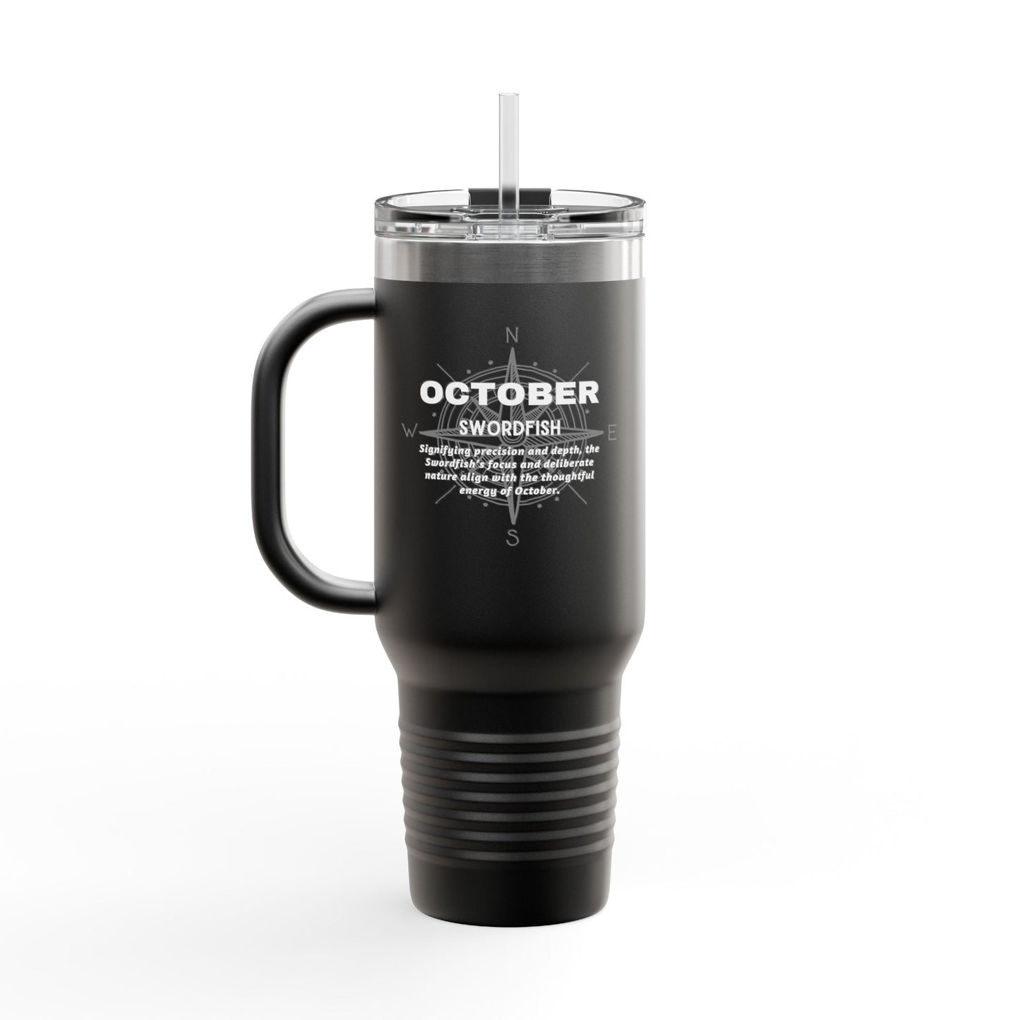 October Swordfish Birth Month 40oz Travel Mug with Handle