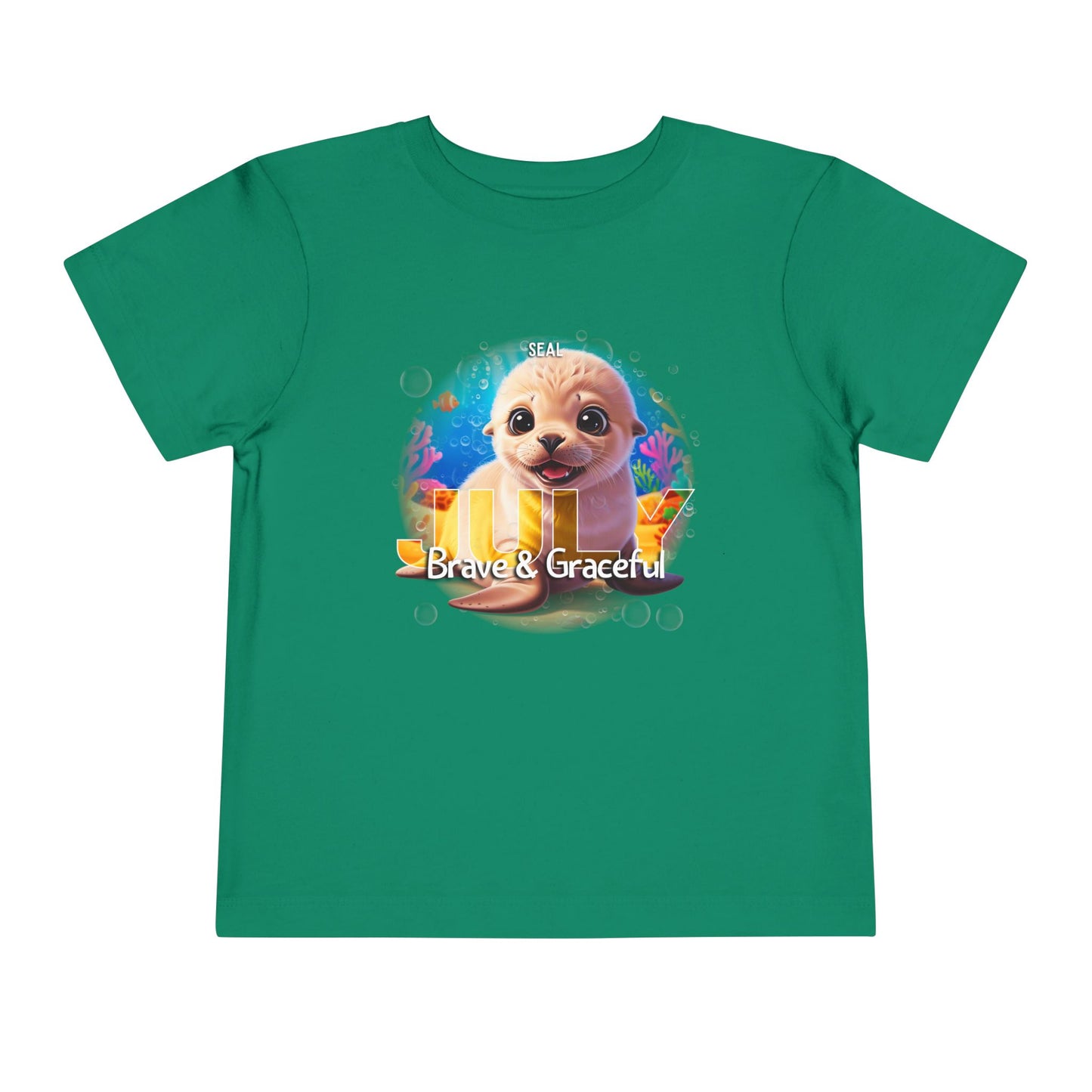 July Seal Toddler TShirt Kids Birth Month Ocean Animal Tee
