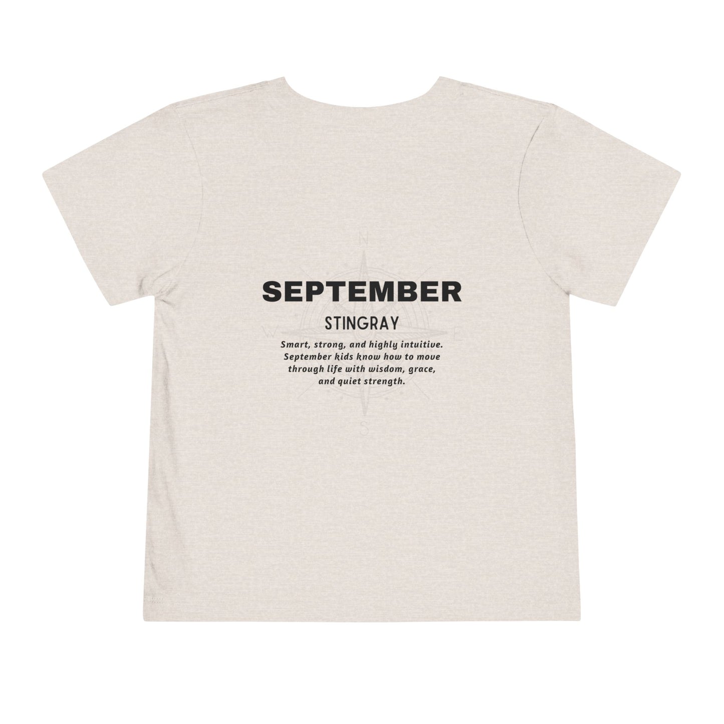 September Stingray Toddler Shirt, Kids Birth Month Sea Life Tshirt
