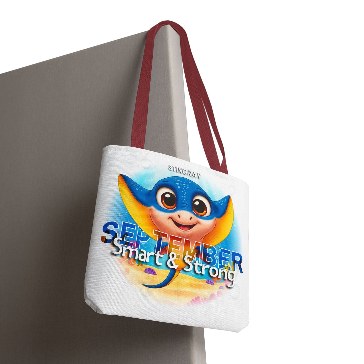 Kids Colorful September Stingray Birth Month Tote Bag