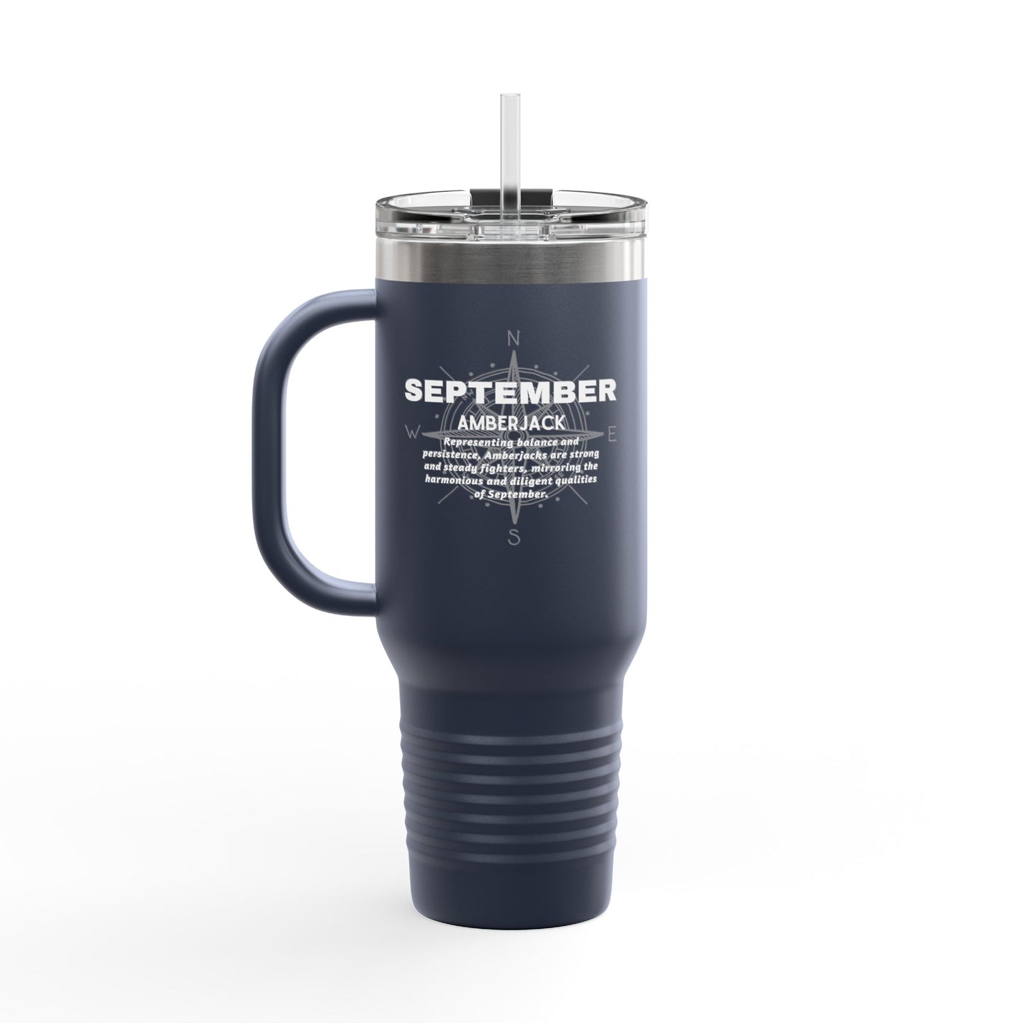 September Amberjack Birth Month 40oz Travel Mug with Handle