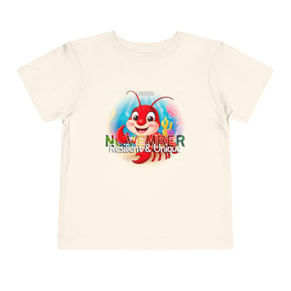November Lobster Toddler TShirt Kids Birth Month Sea Life Tee