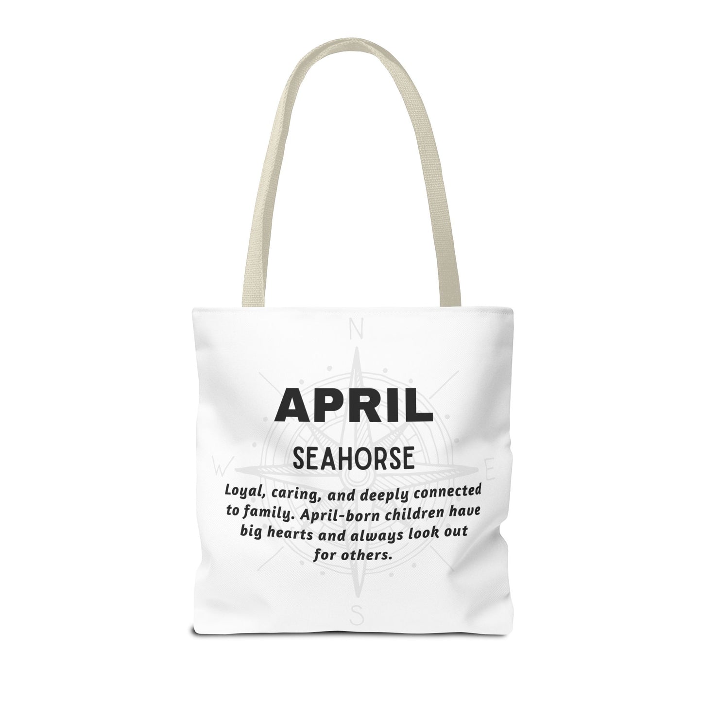 Kids Colorful April Seahorse Birth Month Tote Bag