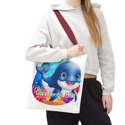 Personalized Kids Whale Beach Tote Bag – Confident & Bold – Custom Sea Life Bag with Name