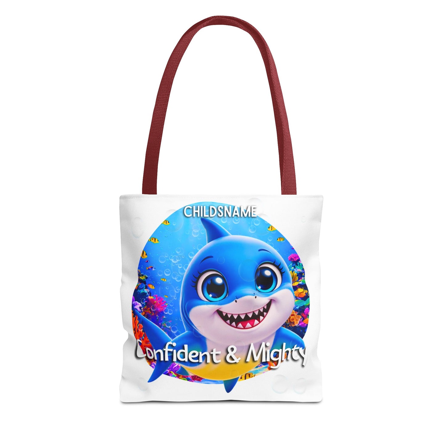 Personalized Kids Shark Beach Tote Bag Confident & Mighty