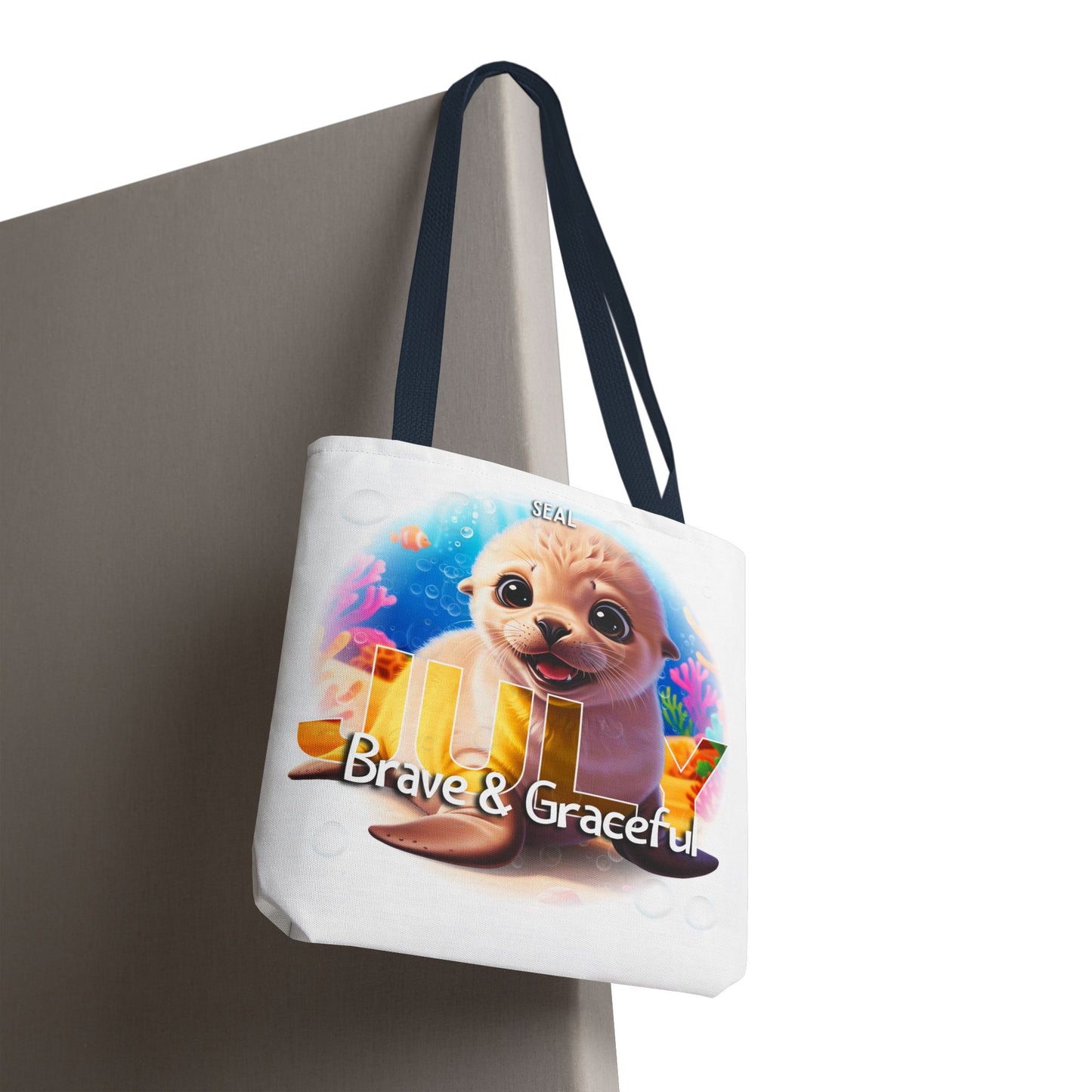Kids Colorful July Seal Birth Month Tote Bag